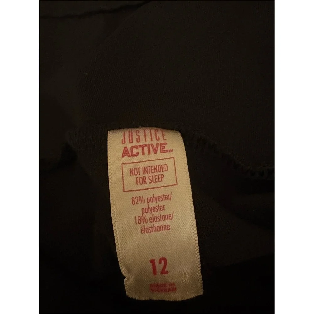 Justice‎ Active Girls Black Zip-Pocket Leggings